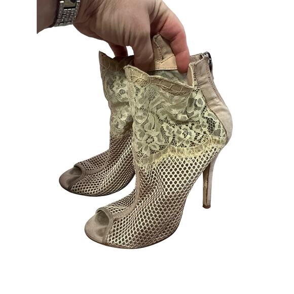 Chinese laundry Jeopardy Nude Mesh & Lace high heels shoes open toe sz 7.5 - Picture 10 of 11